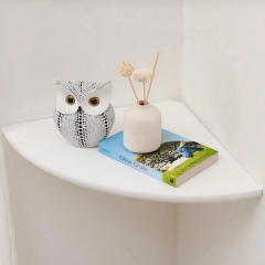 Köşe Rafı Oval Kenarlı 25cm 1 Adet Estetik ve Pratik Mutfak Banyo Salon Çalışma ve Oturma Odası Rafı
